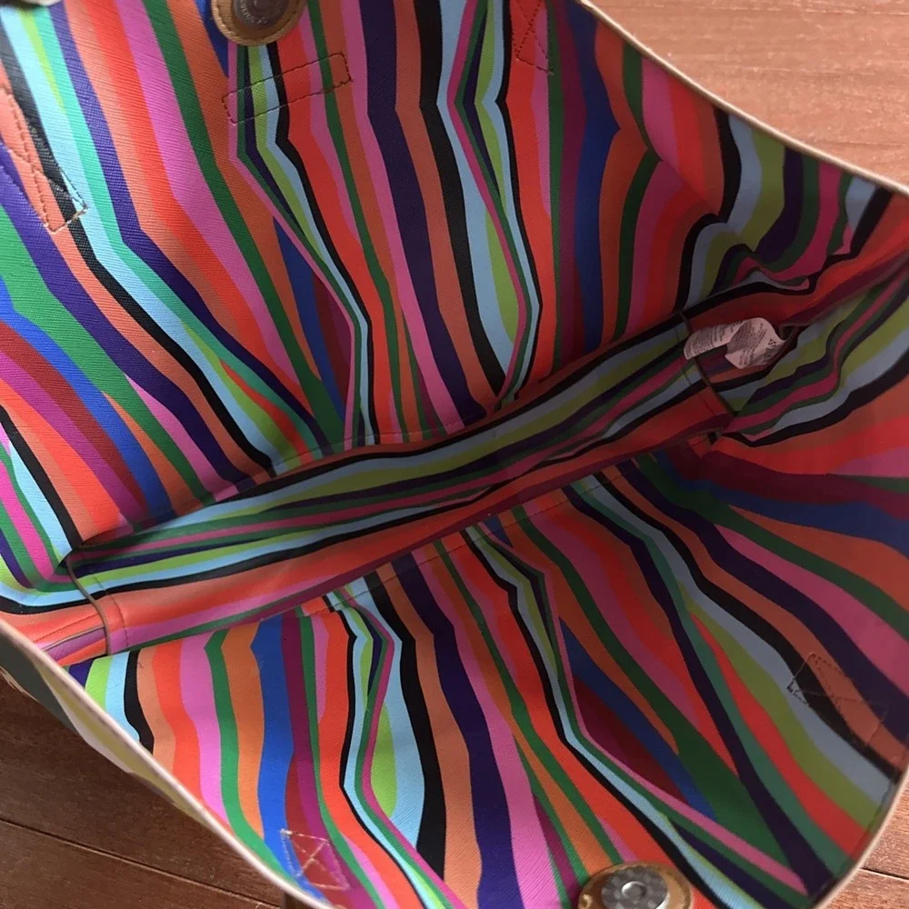 Natura Reversible‎ Vibrant Multi-Color Floral Tote Shopper Satchel Bag